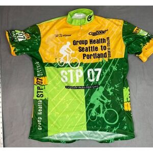 Vomax Cycling Jersey Adult Large Green Lightweight Cascade Bicycle Club Sea Port